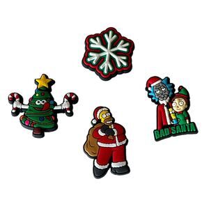 NEW The Simpsons Christmas SHOE CHARMS 4pc for Croc Shoes Zippers Tree Santa